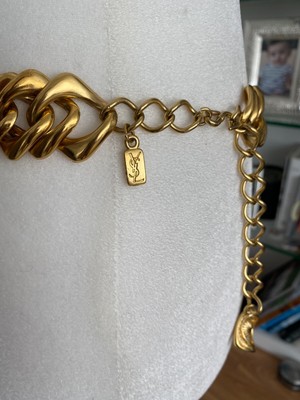 Auth. YSL Yves Saint Laurent Gold Tone Massive Chunky Chain  display picture 1