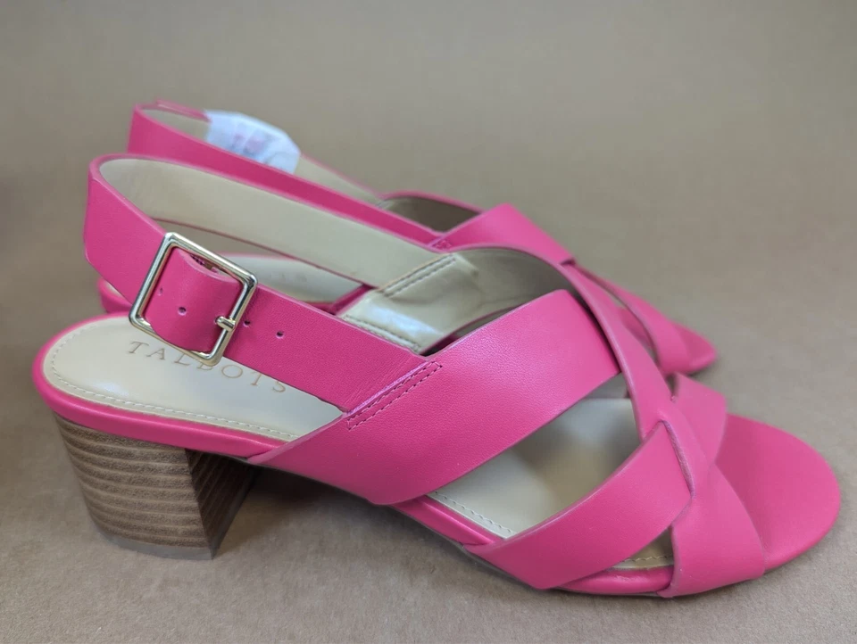 TALBOTS MIMI RASPBERRY STRAPPY SANDALS 2" HEEL WOMEN'S 8M - Image 3 of 4