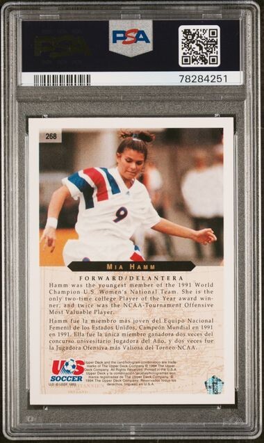 1994 Upper Deck World Cup Soccer Mia Hamm English/Spanish #268 PSA