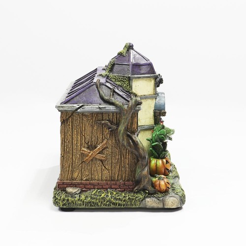 9" Poliresina LED Pueblo Embrujado Casa Verde Espeluznante Musical Decoración de Halloween - Imagen 3 de 7