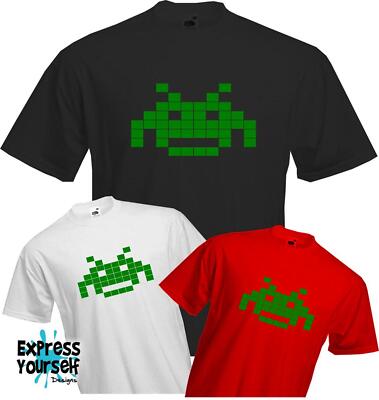 T-Shirt SPACE INVADER - BT Werbung Computer Gaming Retro cooler Spaß - Qualität NEU