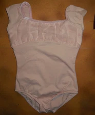 Dance Mirella Pink Cap Sleeve Leotard Mesh Velvet Hearts Sm Child 4/6 M553C