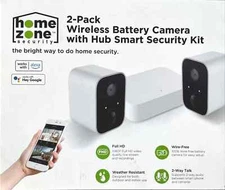 Home Zone ES06569G 2Pk Wireless Camera W/Rechargeable Battery, 58G Memory Hub