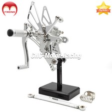 CNC Rearset Footrest Pedals Set Footpegs For Yamaha YZF R1 2004 2005 2006 Silver