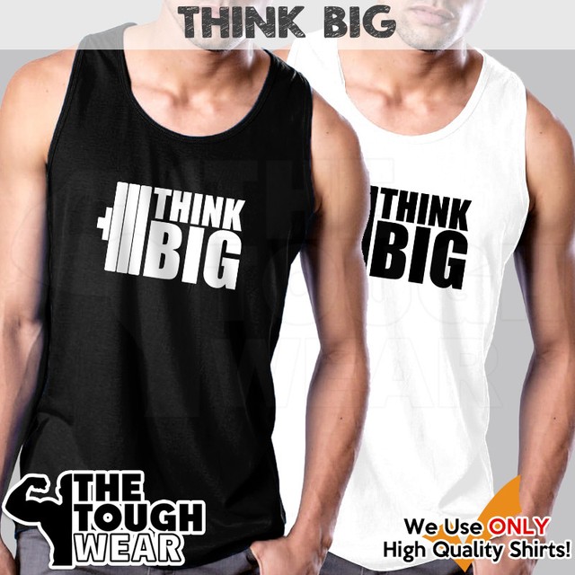 THINK BIG Men Muscle TShirts Tank Cotton Sleeveless Fitness Motivation MMA 595 eBay