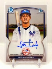 2023 Bowman Chrome 1st Hans Montero Base Auto Yankees ROOKIE RC Autograph C2
