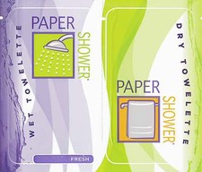 NEW Paper Shower-Fresh, Body Wipe Packs A Wet And Dry Towel In Each Pack SALE 