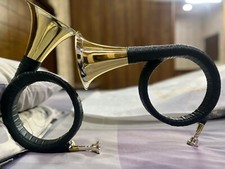 BB French Hunting Horn Musical Instrument White Copper Collar Lacquer Coating
