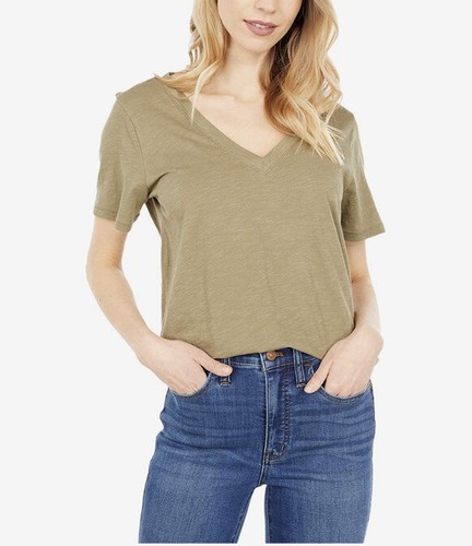 V-neck Tee Shirt Sz XS MB722 Olive | eBay
