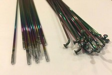 Bicycle Spokes 14G Stainless Steel - OIL SLICK / JET FUEL (CHOOSE YOUR LENGTH)