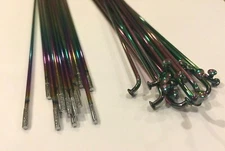 Bicycle Spokes 14G Stainless Steel - OIL SLICK / JET FUEL (CHOOSE YOUR LENGTH)