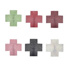 Shimmering Rhinestones Nipple Covers for Women Crosses Shape Body Chain Pasties