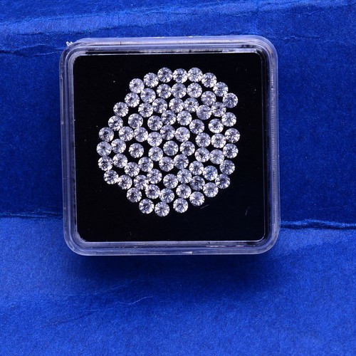 VVS 73 Pcs Natural White Topaz 2.50mm Round Cut Calibrated Loose Gemstones Lot - Picture 7 of 7