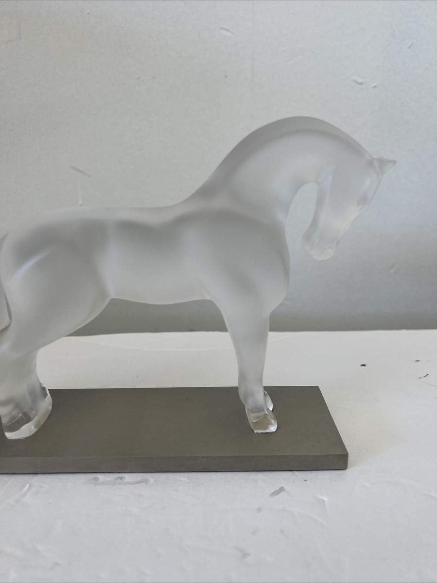 Lalique Siglavy Horse Figurine Frosted Crystal Glass