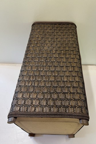 Vintage Woven Wicker Bathroom Shelf Wall Mounted Rattan MCM Brown 22 X 16 X 11 - Picture 14 of 18