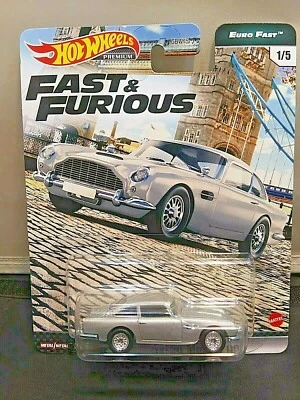 HOT WHEELS PREMIUM FAST & FURIOUS ASTON MARTIN DB5 EURO FAST REAL RIDERS DIECAST