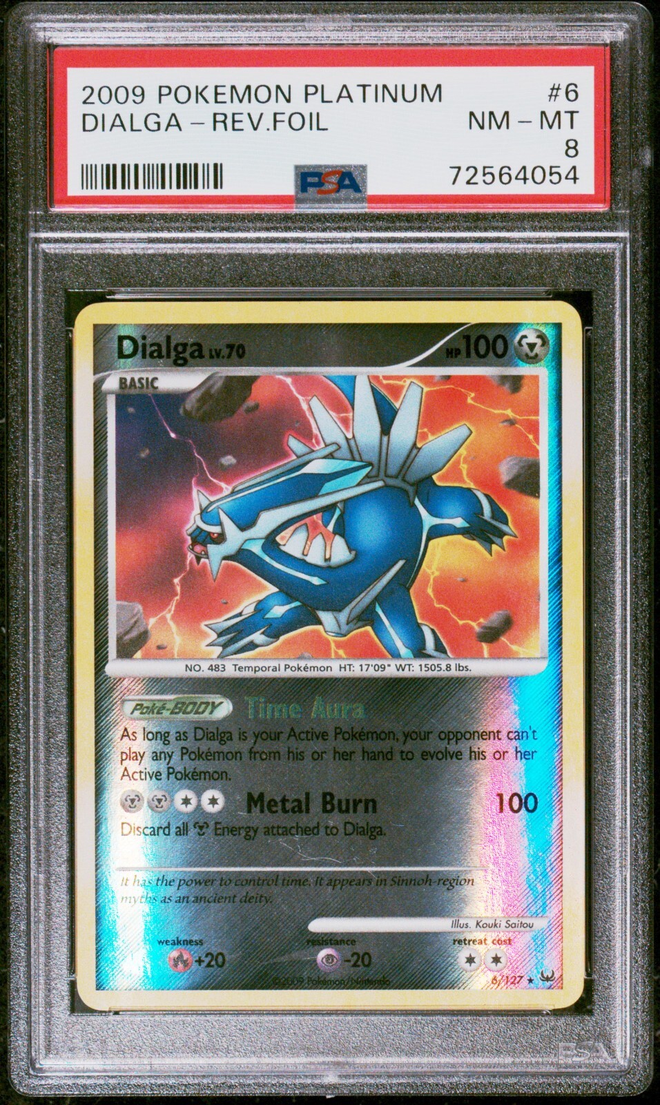 Pokemon Card Dialga 6/127 Reverse Holo Platinum PSA 8 NM-MT