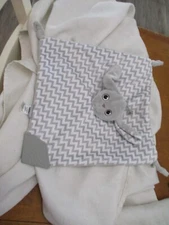BooginHead Bunny Rabbit Lovey Security Blanket Sooth Teether Gray Chevron Lovie