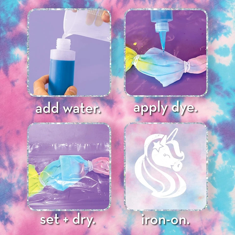 4x Tie Dye Kit - 12 Magical Colours with Gloves, Bands & Sheet for Arts & Crafts - Image 3 of 4