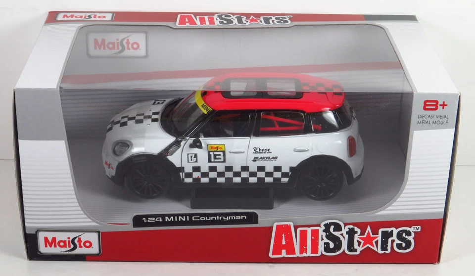 Maisto All Stars Mini Cooper Countryman 13 White & Red Diecast Car 1:24 - Image 2 of 4