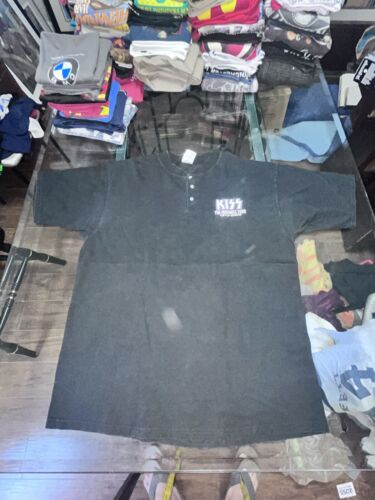 Maglietta Henley Vintage Bacio Ricamata Farewell Tour 2000 Uomo Xl Band - Foto 4 di 13