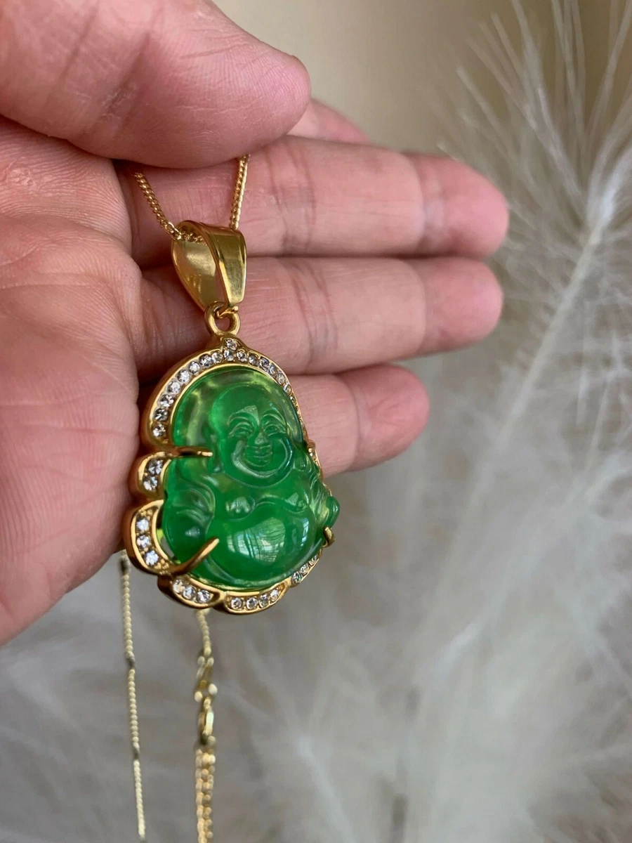 Jade Sitting Buddha Pendant Necklace