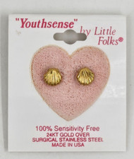 Little Folks "Youthsense" Children's Earrings for Pierced Ears - Seashells