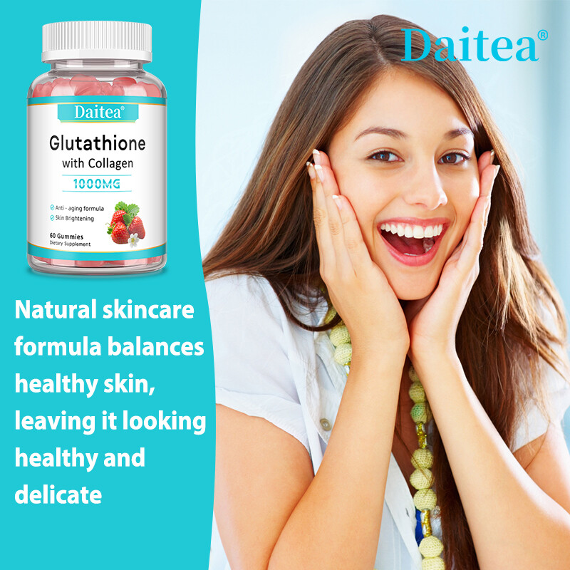 glutathione collagen gummies side effects Glutathione + Collagen 60 Gummies, antioxidant detoxification, anti-aging