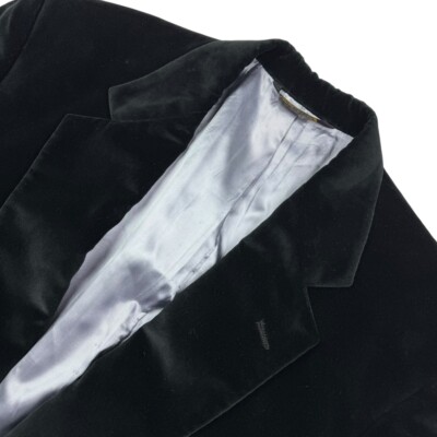 VTG Tom James Investment Collection Men s Velvel Velour Blazer Black  44R