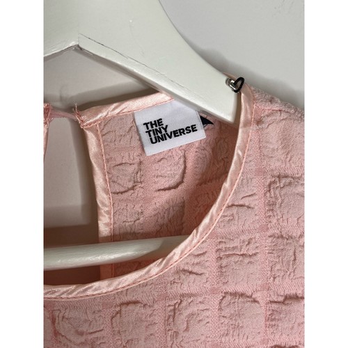 NWT The Tiny Universe Cap Sleeves Textured Midi Dress Pink Girls Size 10Y - Picture 4 of 7