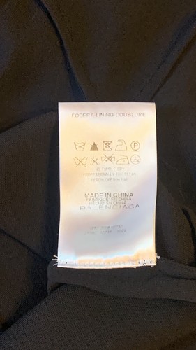 Vestido de seda Balenciaga. Delantero/manga corta negro/plisado. Talla 10/Reino Unido 40 - Imagen 18 de 18