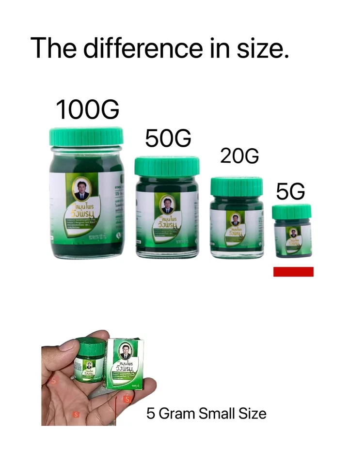 Wangphrom Bálsamo Tailandés Verde y Amarillo 5g X12 X24 Alivio Tradicional Tailandés del Dolor Foto 2 de 4