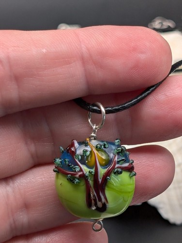 Tree Pendant glass With Sterling Silver #10 - Picture 3 of 5
