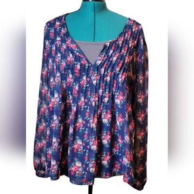 Forever 21 Sheer Floral Top FOREVER 21 Sheer Floral‎ Long Sleeve