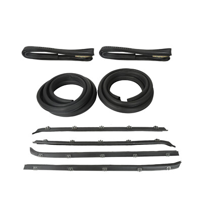 for Chevy GMC Truck Front Door Window Run Sweep Felts Weatherstrip Seals Kit Set