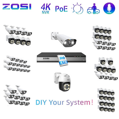 ZOSI 4K 16CH Spotlight PoE Security IP 5MP Camera System Wi-Fi Two-Way Audio 4TB