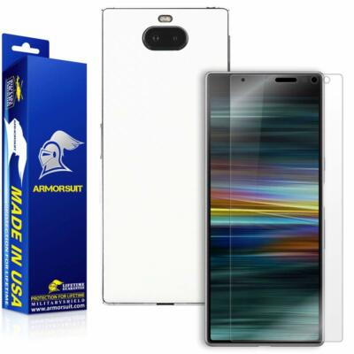 ArmorSuit Sony Xperia 10 Plus Screen Protector + White Carbon Fiber Skin USA