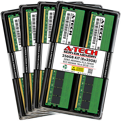 256GB 8x32GB PC5-4800 EC8 RDIMM Supermicro X13DGU X13SRA-TF X14DBM-AP Memory RAM