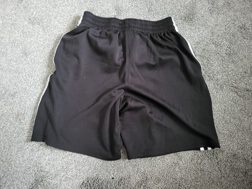 Boy's Adidas Athletic Shorts Black Stripe Logo Lightweight Size L 14/16 - Picture 2 of 3