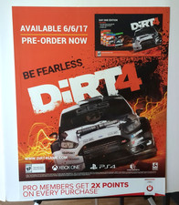 GameStop Thick In Store Display Promo Poster Rare Be Fearless Dirt 4 FREE SHIPN