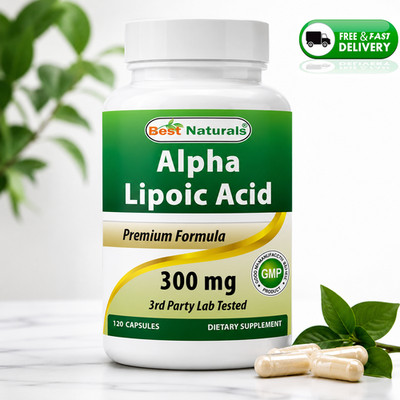 **Best Naturals Alpha Lipoic Acid 300 mg 120 Capsules Dietary Supplement**