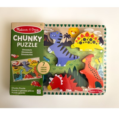 Melissa & Doug Chunky Dinosaur Puzzle 7 Piece Sealed New