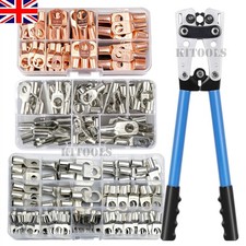 240/140PCS Car Battery Cable Lugs Kit Crimp Copper Ring Terminal Wire Connectors