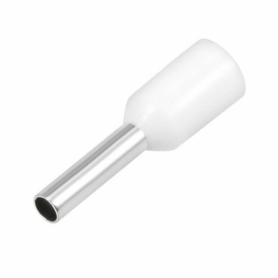 VE1508 Insulated Cord Pin End Electrical Crimp Terminal AWG16 White 100 Pcs  KD 