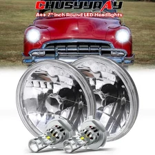 Pair 7" Inch Round LED Headlights Hi&Lo Sealed Beam for Chevy Bel Air 1955-1957