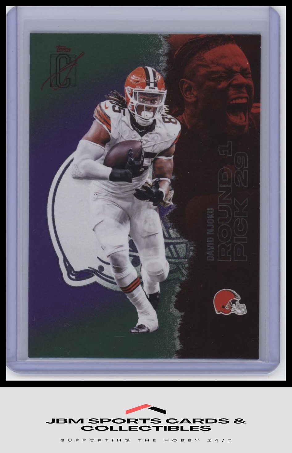 2025 Topps Signature Class #71 David Njoku Green & Purple