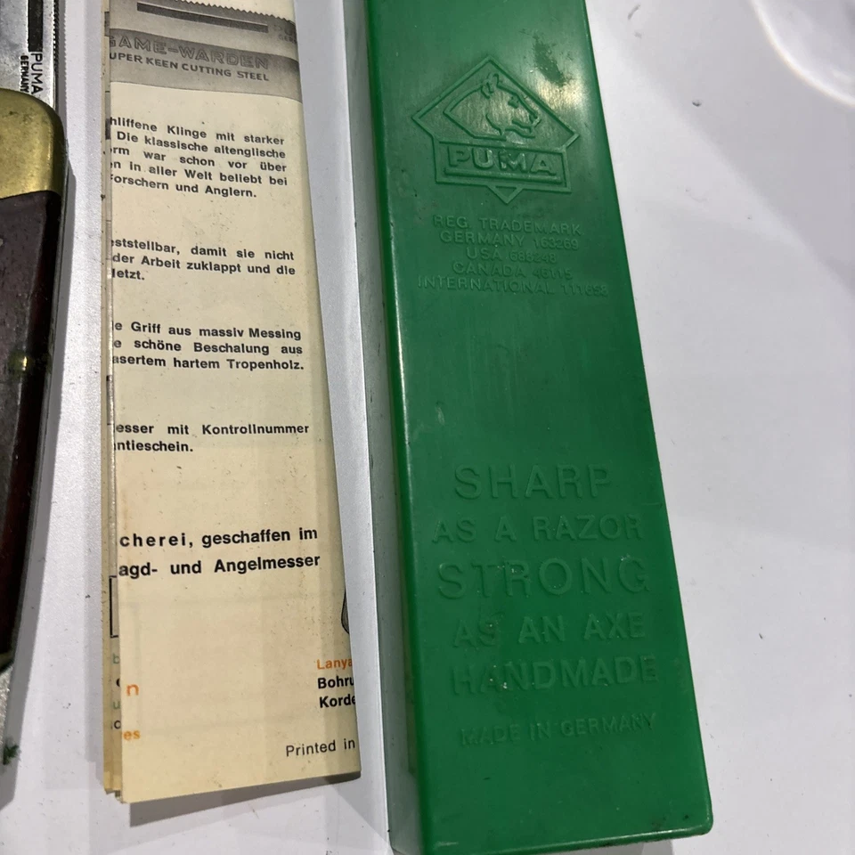 Cuchillo Puma 970 Game Warden 1972 como nuevo en embalaje original estampado con W.A.M.L.B. 22 COMO NUEVO SIN USAR  Foto 3 de 4