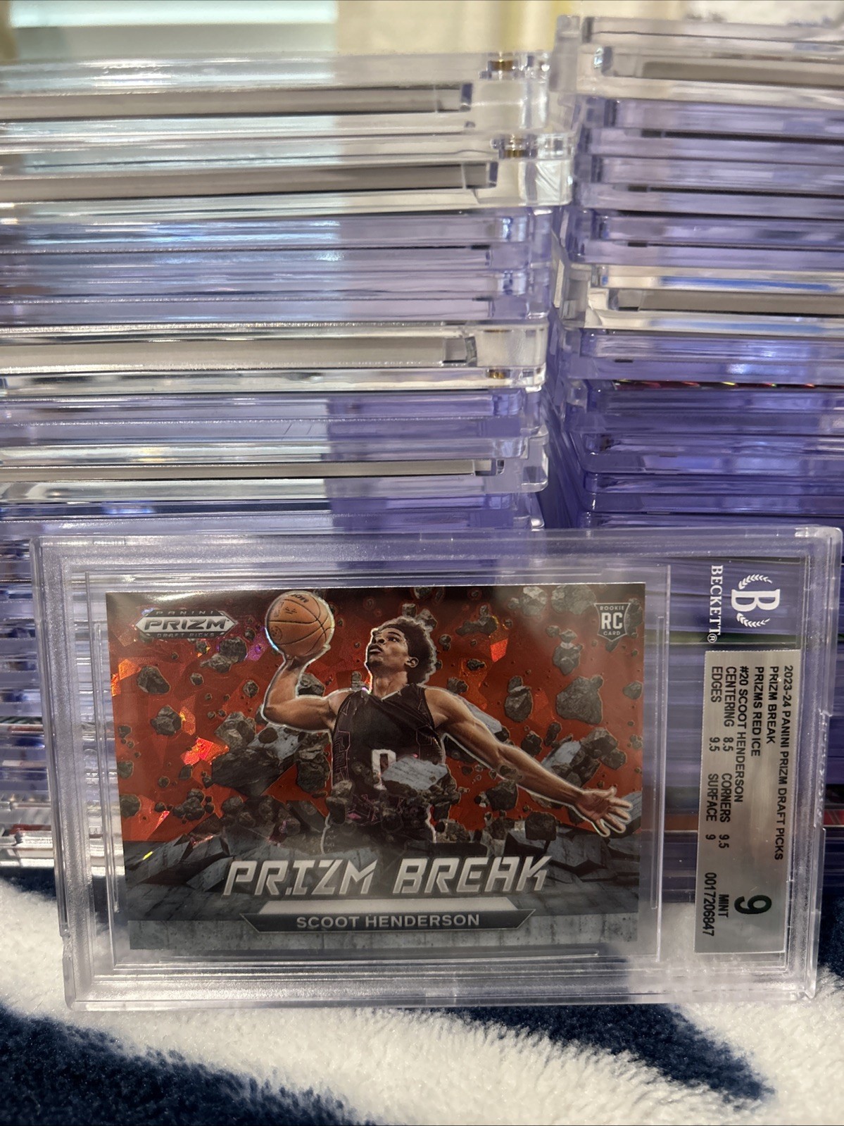 2023 Panini Prizm Draft Picks #20 Scoot Henderson Prizm Break Red Ice