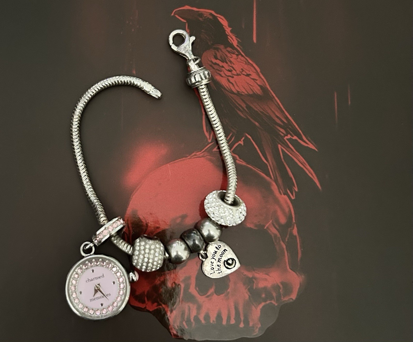 Kay Jewelers Charmed Memories Sterling Silver Pink Rhinestones, Red Stone Charms