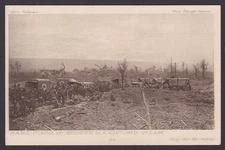 GREAT BRITAIN, Postcard, R.A.M.C. picking up wounded in a captured village, WWI
